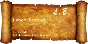 Lencz Botond névjegykártya